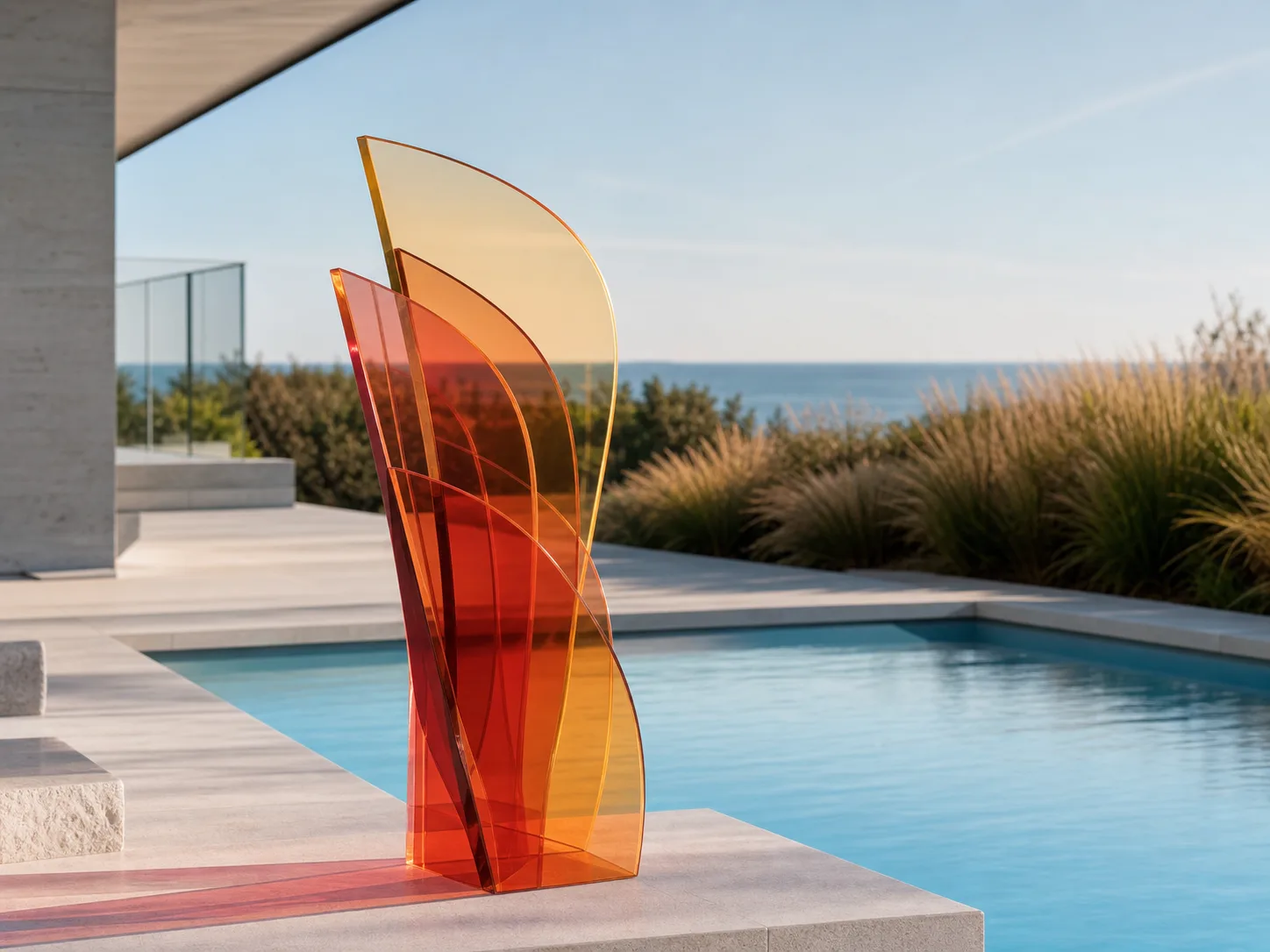 Translucent poolside form