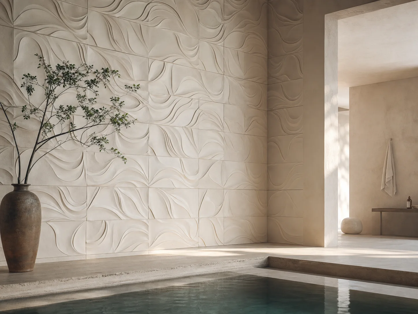Custom ornamental tile wall