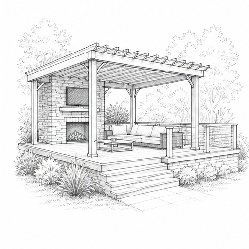 Decks & Outdoor Living architectural service sketch
