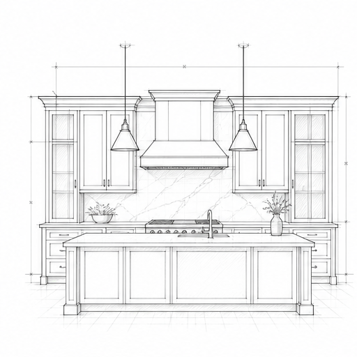 Kitchen Renovations architectural service sketch